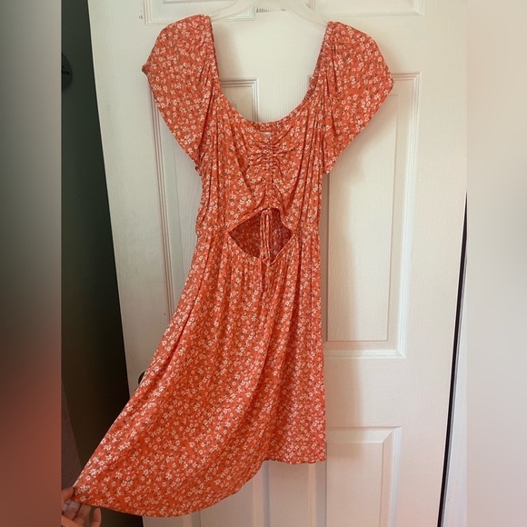 SO Vibrant Orange Floral Dress - Picture 1 of 5